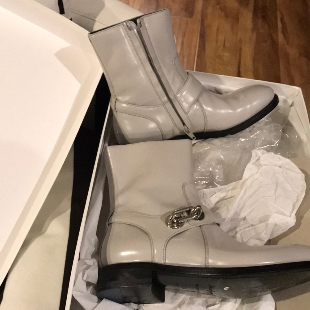 Balenciaga grey boots with Goodyear soles NWT